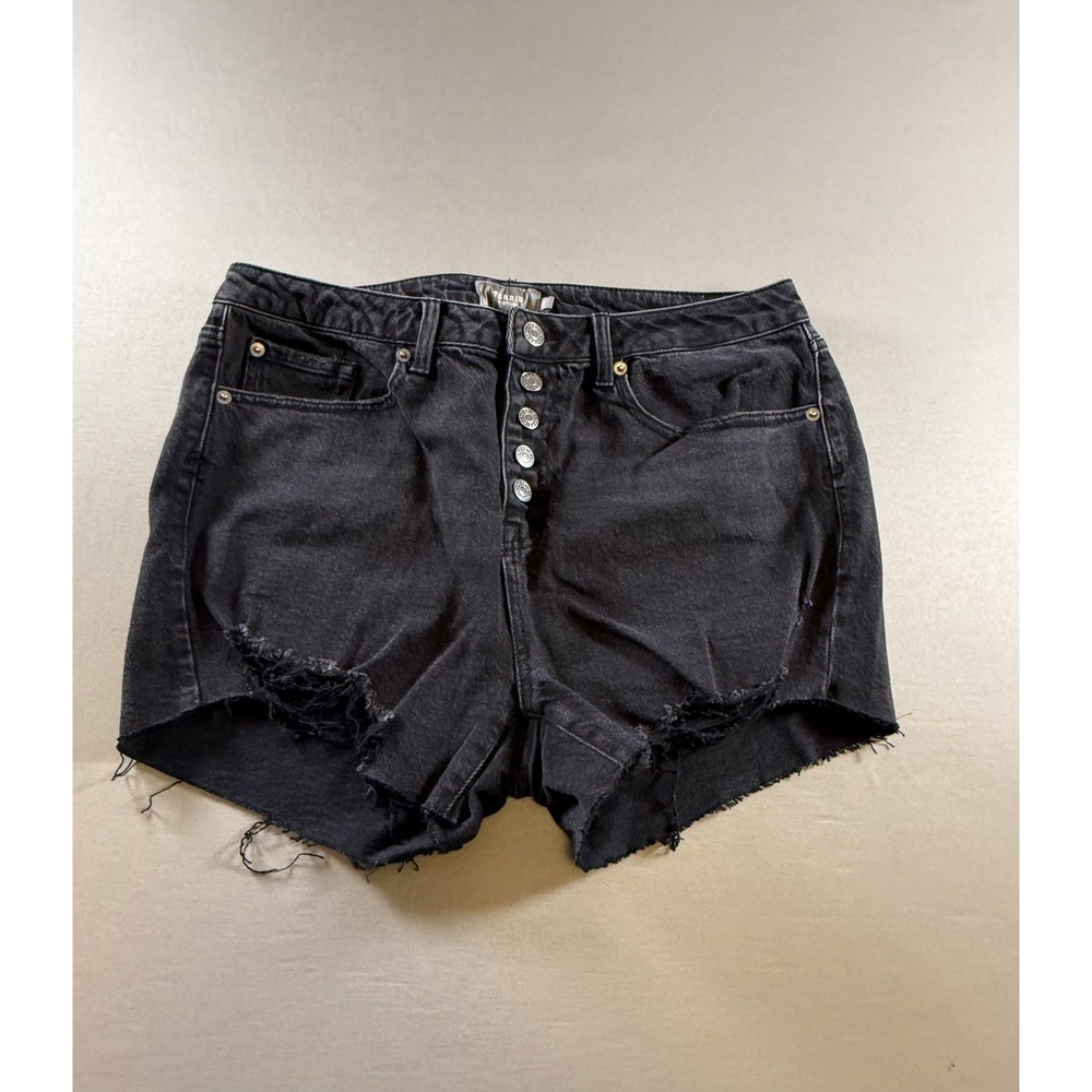 Torrid Women's Vintage Stretch Mid Rise Denim Cutoff Shorts Size 12 Washed Black